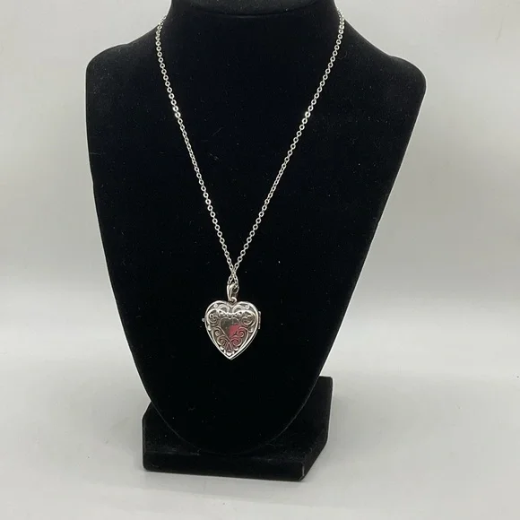 Brighton Sweet Memory Silver Plated Heart Locket Necklace - Picture 2 of 6